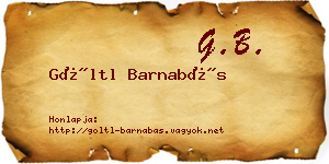 Göltl Barnabás névjegykártya